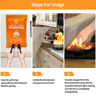 GENMARKS EMERGENCY FIRE BLANKET FOR HOME AND KITCHEN 1 PACK. - GENMARKS